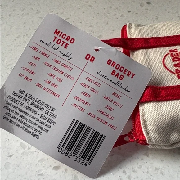 NWT Trader Joe’s canvas micro tote - Picture 3 of 3
